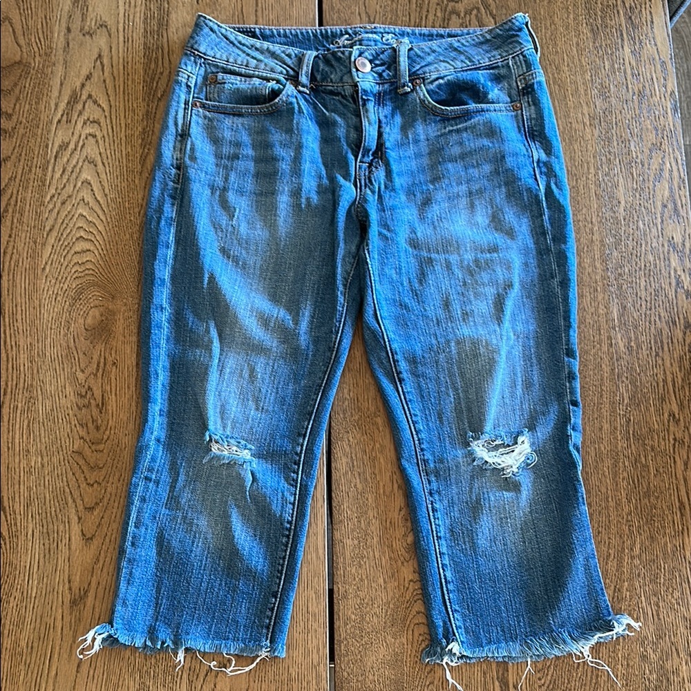 Women's Distressed Blue Jeans